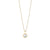 Collana color oro con catenina sottile e piccolo pendente rotondo in madreperla con strass
