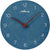 Orologio da parete blu con numeri arabi, lancette rosse e scritta Atlanta
