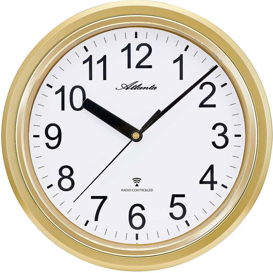 Orologio da parete Atlanta 28 cm Ø in plastica • Movimento radiocontrollato • Silenzioso