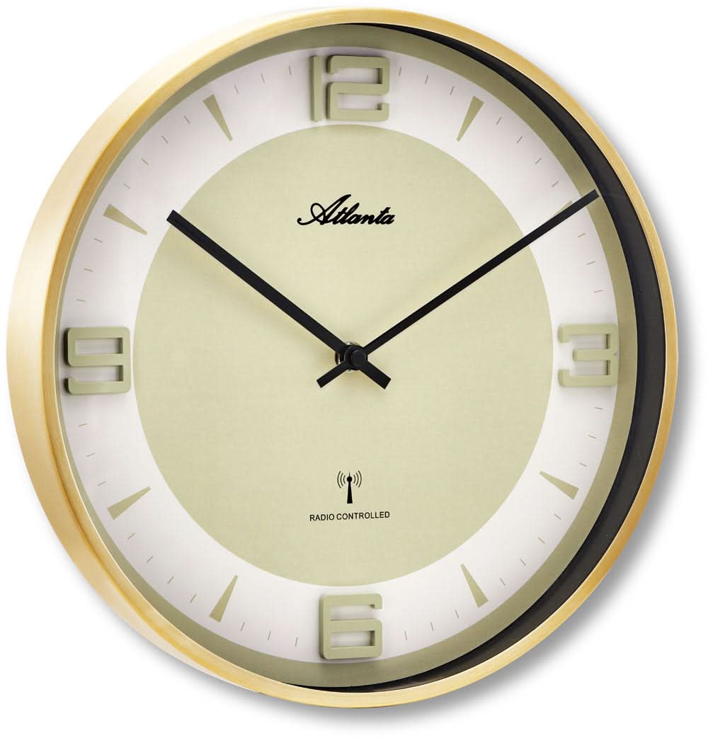 Orologio da parete Atlanta 30 cm Ø Metallo • Radiocontrollato • Vetro vero