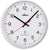 Orologio da parete rotondo con quadrante bianco, lancette nere e accenti rossi, scritta Atlanta