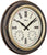 Orologio da parete con quadrante analogico, indicatori di temperatura e umidità, cornice scura, Atlanta
