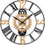 Orologio da parete con quadrante nero e effetto ingranaggi in legno
