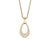 Collana color oro con ciondolo a goccia in cristalli pavé