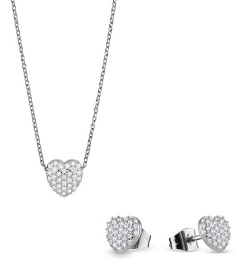 "Set di gioielli in acciaio inossidabile - Cuore - BERING Modello: 468-768-Steel"
