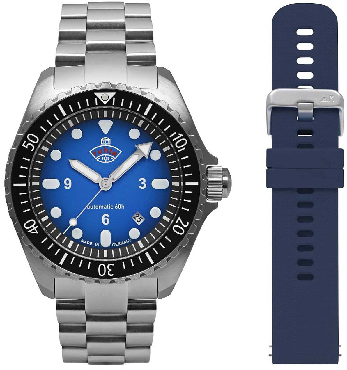 Orologio da uomo Ruhla NVA Kommando Minentaucher 4960M3_set • Made in Germany • Riserva di carica 60 ore
