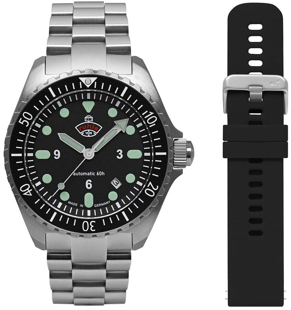 Orologio da uomo Ruhla NVA Kommando Minentaucher 4960M5_set • Made in Germany • Design leggendario