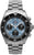 Ruhla Glasbach Cup orologio da uomo con bracciale in acciaio inossidabile, quadrante blu e cronografo