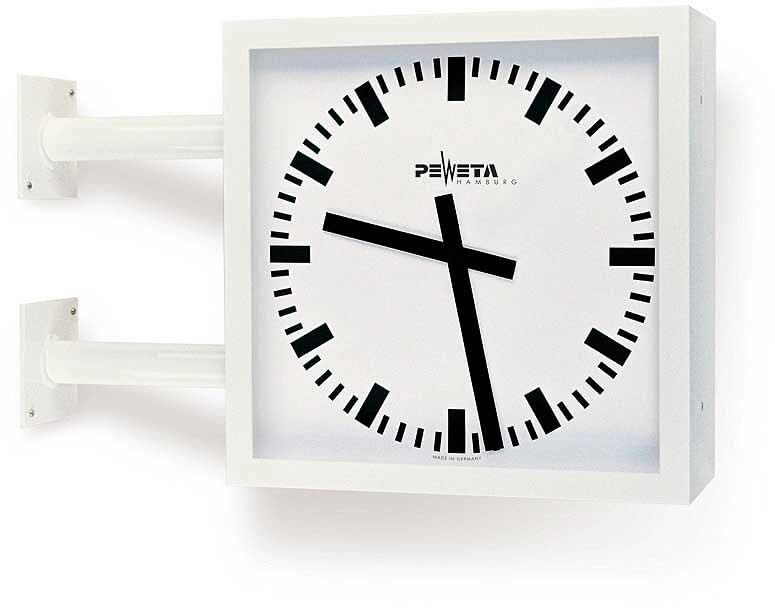 Orologio da parete in metallo 50x50 cm con cornice bianca, quadrante nero e lancette nere