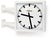 Orologio da parete in metallo 50x50 cm con cornice bianca, quadrante nero e lancette nere