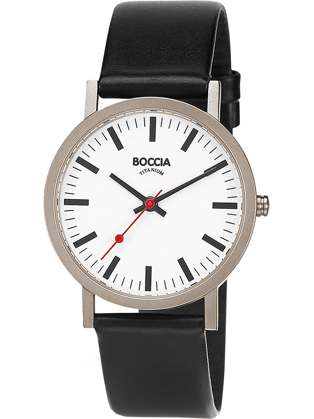Boccia Titanium 521-03 Herren Armbanduhr Silber • Mineralglas • Leichtes Titan-Gehäuse