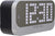 Orologio da tavolo vista laterale con display a blocchi LED, cassa in acrilico grigio con retro nero