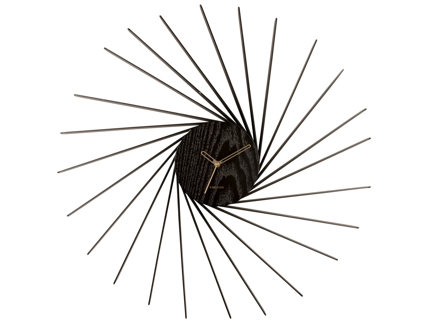 Karlsson Helix XL KA5890BK Wanduhr Schwarz • Holzfurnier • Großes XXL-Design