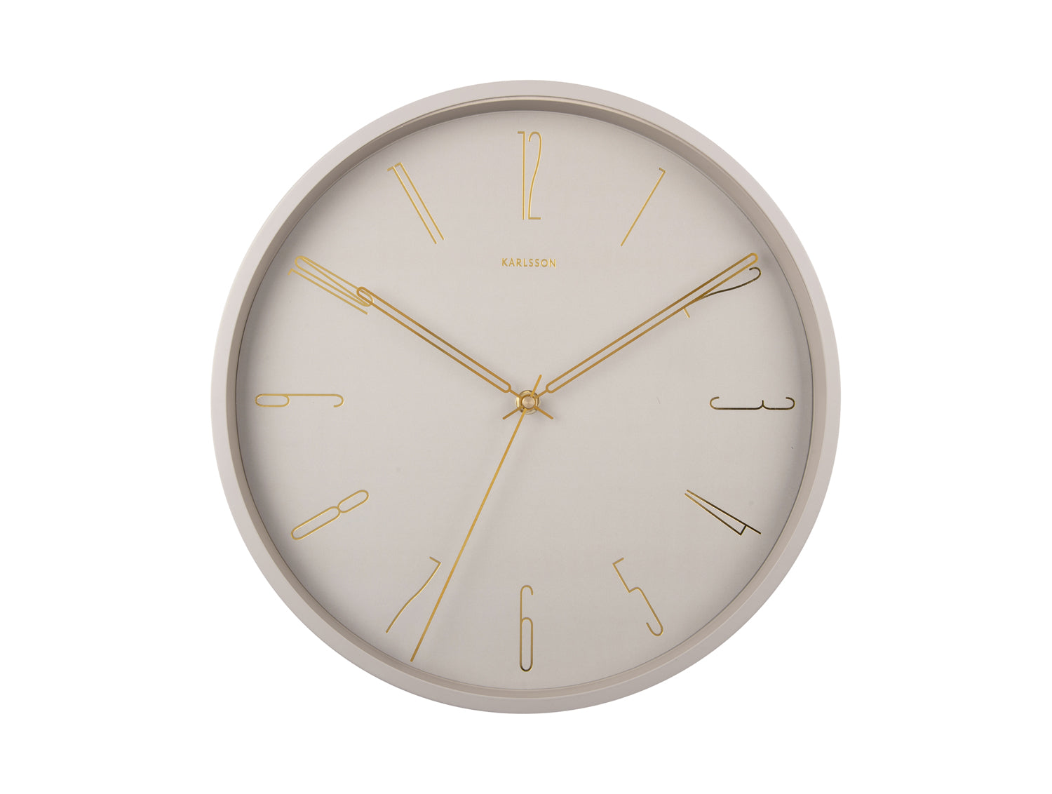Karlsson Belle Numbers KA5898WG Wanduhr Warmgrau • Geräuschloses Sweep-Uhrwerk • Arabische Ziffern
