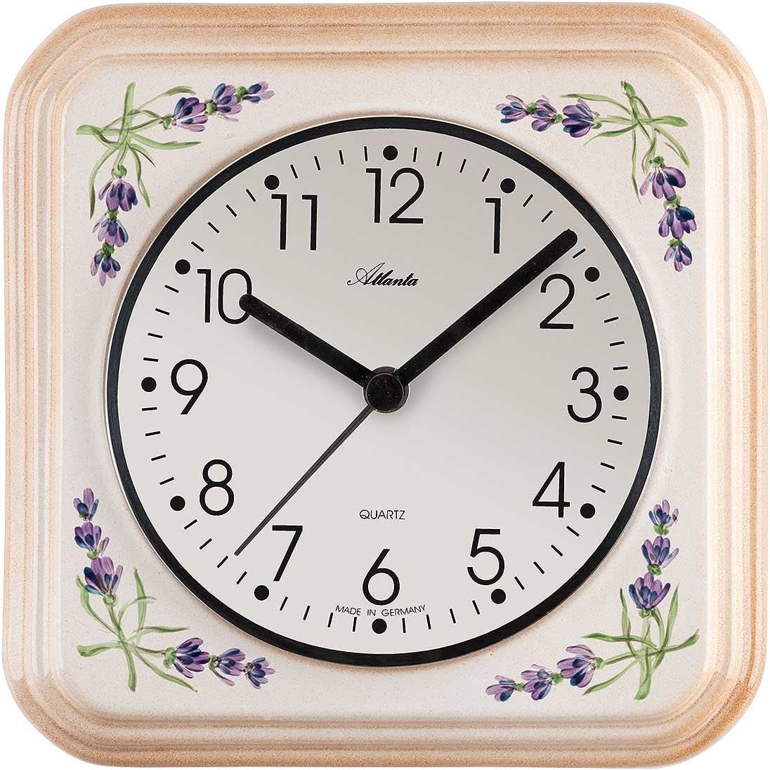 Orologio da parete Atlanta 21x21 cm ceramica • Movimento al quarzo preciso • Quadrante grande