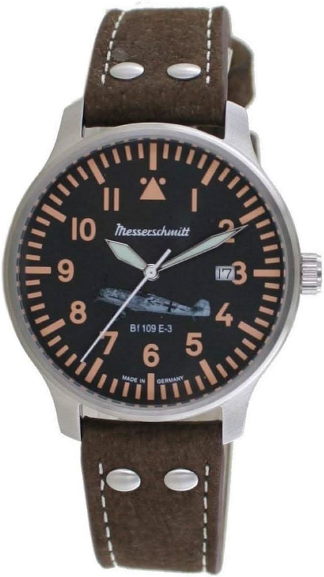 Orologio da uomo Messerschmitt BF109E BF109E-3-A • Made in Germany • Pilota