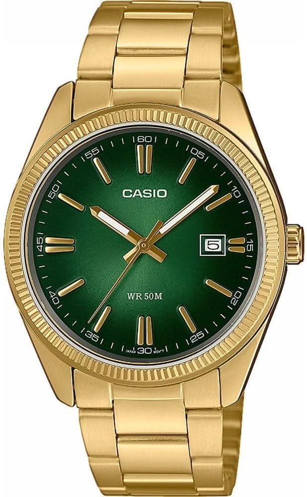 Casio Collection MTP-1302PGC-3AVEF Orologio • Quadrante Verde • Finitura Oro Rosa