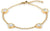 Bracciale color oro con elementi a cuore e inserti di pietre blu scintillanti