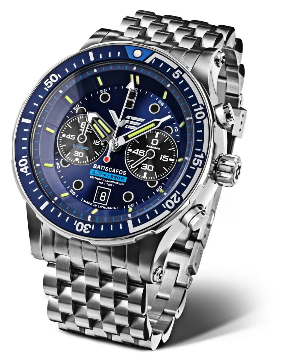 "Orologio da uomo Vostok Europe Batiscafos 6S21-511A772B • Orologio subacqueo 30 ATM • Illuminazione al trizio"