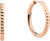 Ohrringe als Creolen aus Edelstahl, roséfarben, geriffelte Oberfläche, schmaler Ring