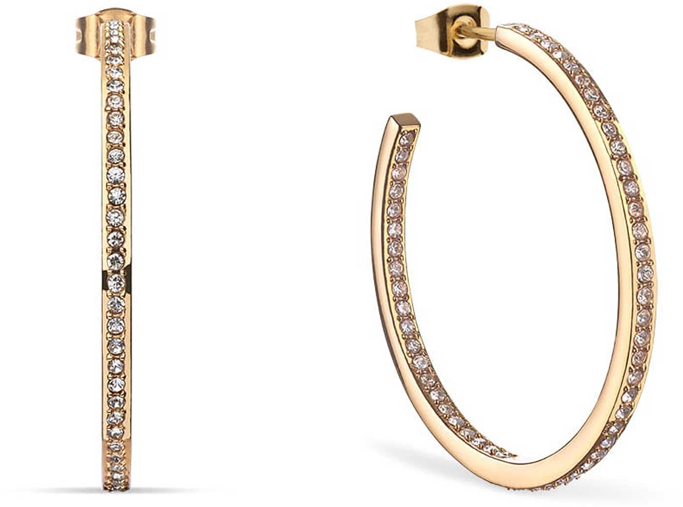 Orecchini a cerchio in acciaio inossidabile con pietre - Bering Jewelry Modello: 731-27-05