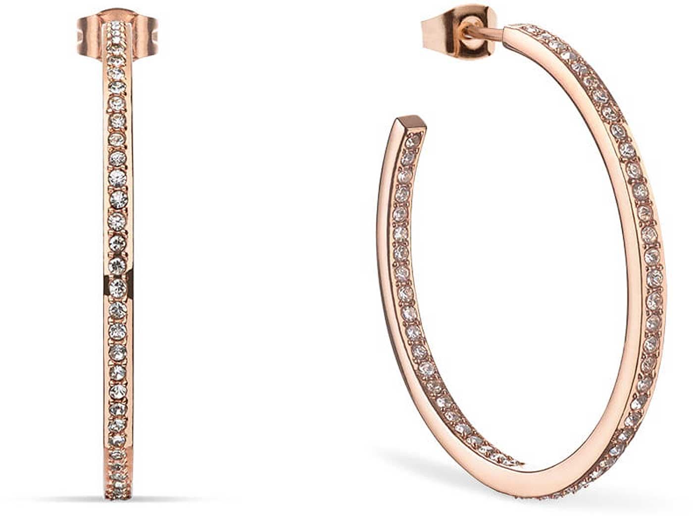 Orecchini a cerchio in acciaio inossidabile con pietre - Bering Jewelry Modello: 731-37-05