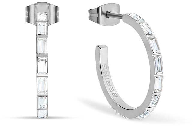 Orecchini a cerchio in acciaio inossidabile con pietre - Bering Jewelry Modello: 738-17-05