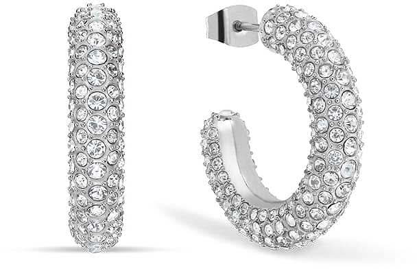 Orecchini a cerchio in acciaio inossidabile con pietre - Bering Jewelry Modello: 739-17-05