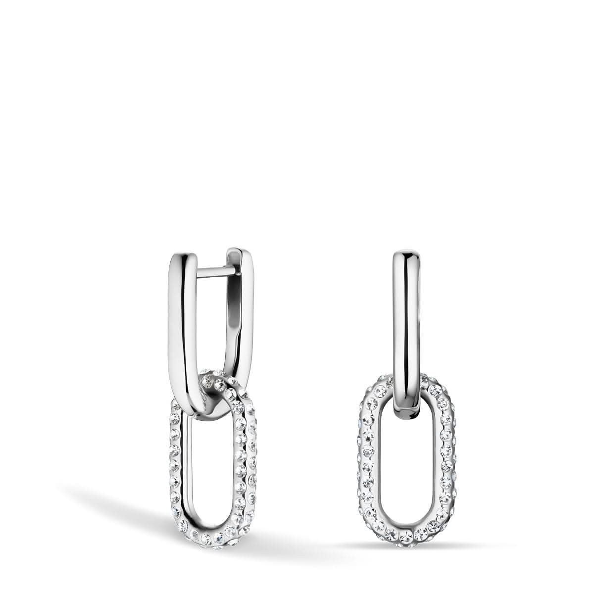 Orecchini Arctic Pavé Argento Lucido Acciaio Inossidabile Zirconia Vetro Cristallo Design senza tempo -BERING 755-17-05