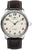 Orologio da uomo Zeppelin con cassa rotonda in argento, quadrante beige e cinturino in pelle nera