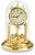 Orologio da tavolo con campana di vetro, quadrante rotondo e cassa in metallo color oro