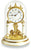 Orologio da tavolo in ottone con quadrante rotondo e campana di vetro, finiture dorate