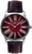 Orologio da donna con quadrante bordeaux, numeri romani e cinturino in pelle marrone, cassa argentata