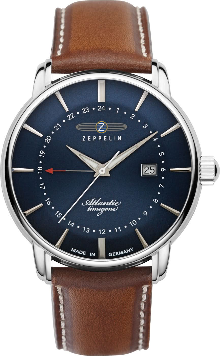 Zeppelin Atlantic 8442-3 Orologio da uomo • GMT • Made in Germany