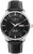 Orologio da uomo Zeppelin con movimento automatico, quadrante nero, cinturino in pelle nera, datario
