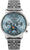 "Orologio da donna con bracciale in metallo, quadrante blu e indicatore delle fasi lunari, cassa rotonda"