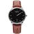 Zeppelin Captain's Line Swiss Movement 86422 Herrenuhr Schwarz • ETA F06.111 Quarzwerk • Braunes Kalbslederarmband