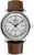 Orologio da uomo Zeppelin con cinturino in pelle marrone, cassa argentata e quadrante bianco (GMT)