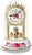 Orologio da tavolo in porcellana con cornice color oro, numeri romani e quadrante floreale