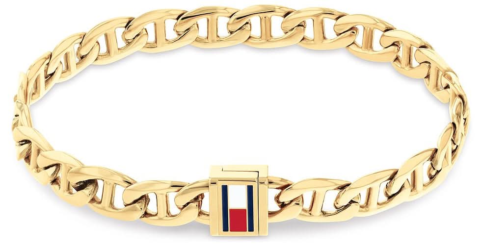 Bracciale da uomo – Elegante design a catena d'ancora in acciaio inossidabile color oro – Tommy Hilfiger Modello: 2790646