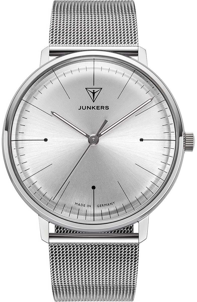 Orologio da uomo Junkers con bracciale mesh argentato e quadrante rotondo argentato