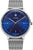 Orologio da uomo Junkers con quadrante blu, cinturino sottile in maglia e lunetta rotonda
