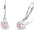 Orecchini in argento con ciondoli a forma di cuore rosa