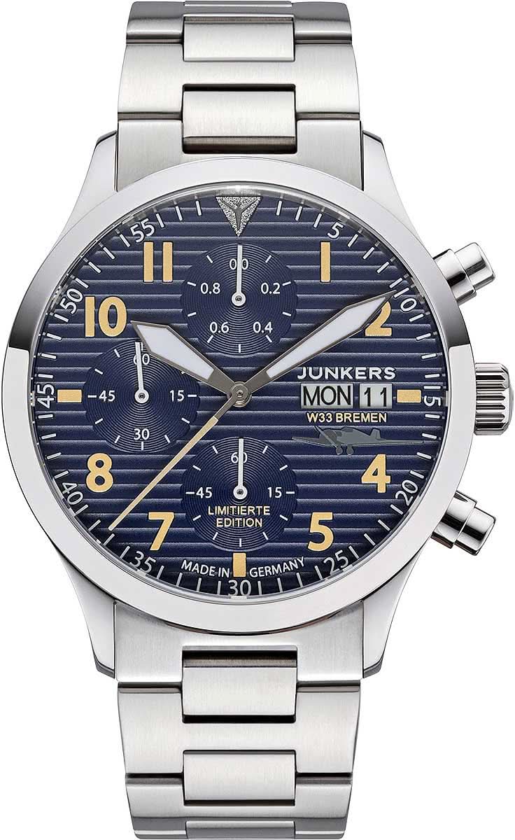 Junkers W33 9.14.02.01.M Orologio da uomo • Lamiera ondulata • Vetro zaffiro