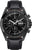 Orologio da uomo Junkers con quadrante nero, tachimetro e cinturino in pelle nera