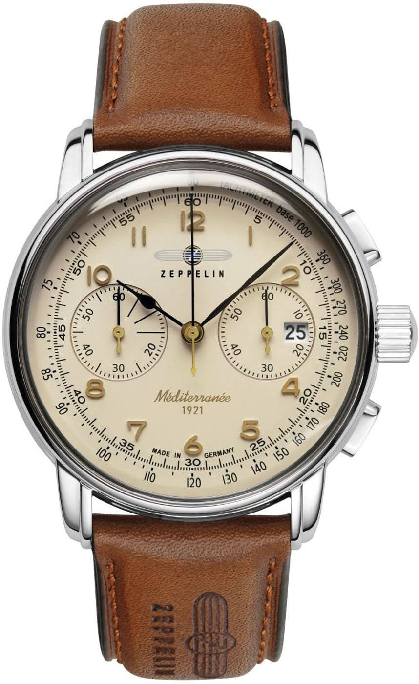 Orologio da uomo Zeppelin 100 Jahre Méditerranée 9670-5 • Made in Germany • Design vintage