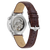 Orologio da uomo con cassa trasparente e cinturino in pelle marrone