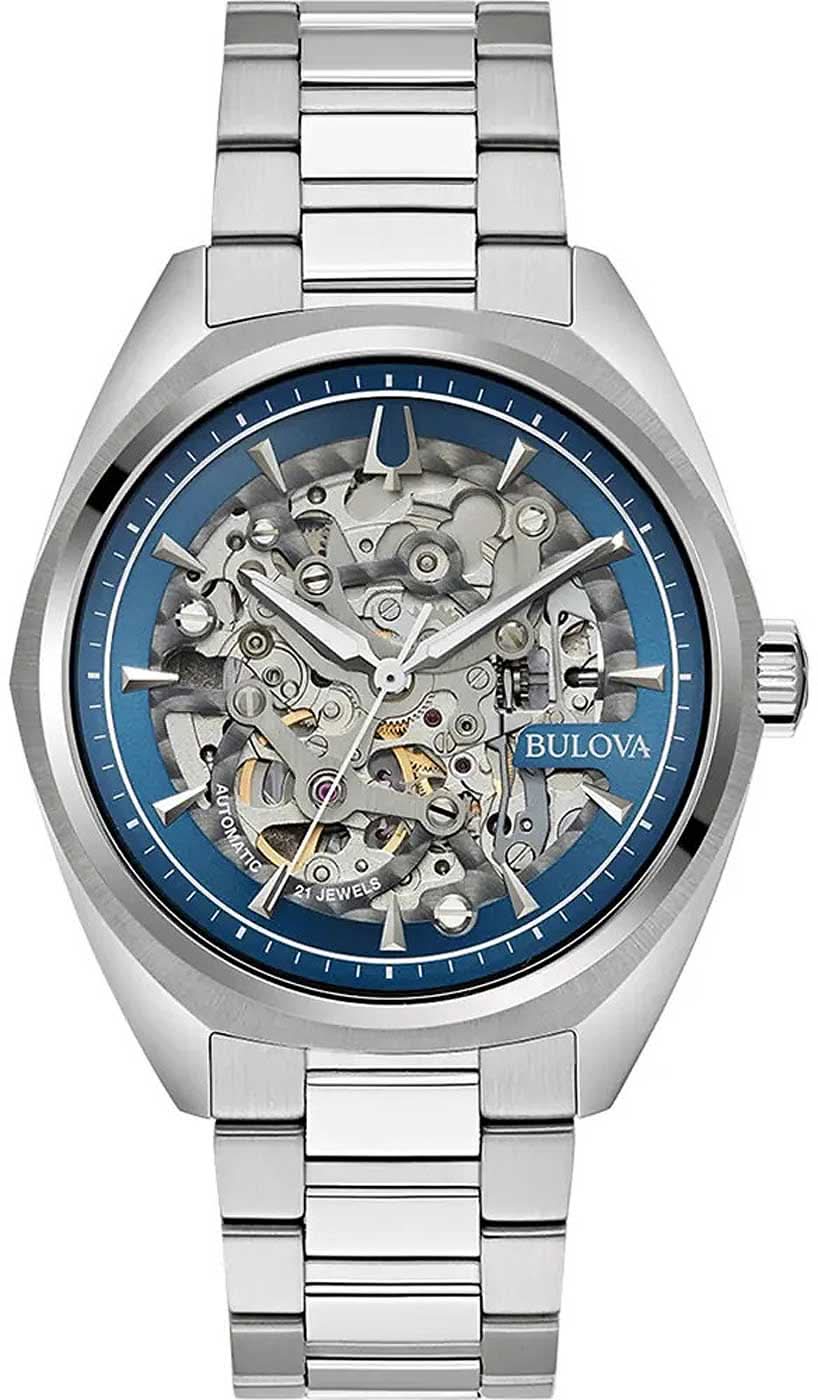 Orologio da uomo Bulova Surveyor 96A292 • Movimento automatico scheletrato • Quadrante blu