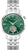 Orologio automatico da uomo con quadrante verde, cinturino in acciaio inossidabile e open-heart