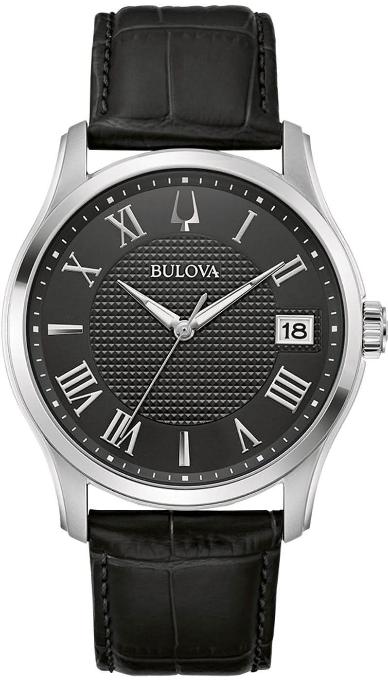 Orologio da uomo Bulova Classic Wilton 96B390 • Decorazione Clous de Paris • Vetro zaffiro curvo